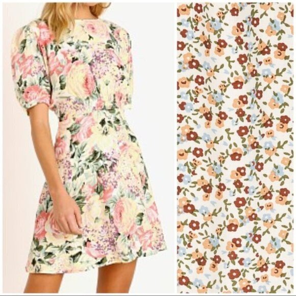 Faithfull The Brand Sidonie Aurelia Floral Off White Chestnut Mini Dress NWT 4 - Picture 6 of 17